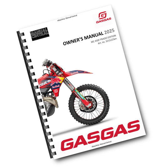 GASGAS 2025 OWNERS MANUAL - MC 450F PRADO EDITION