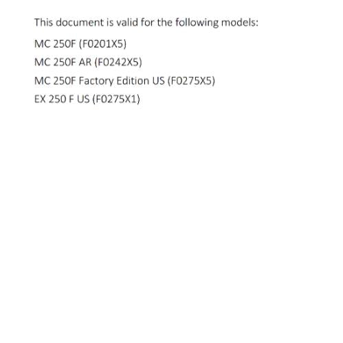 GASGAS 2024 OWNERS MANUAL - EX MC 250F FACTORY EDITION