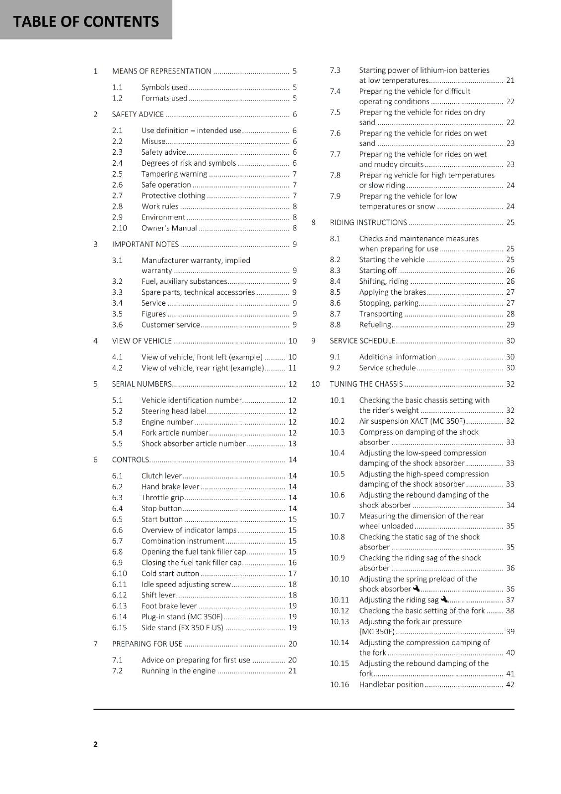 GASGAS 2024 OWNERS MANUAL - EX MC 350F