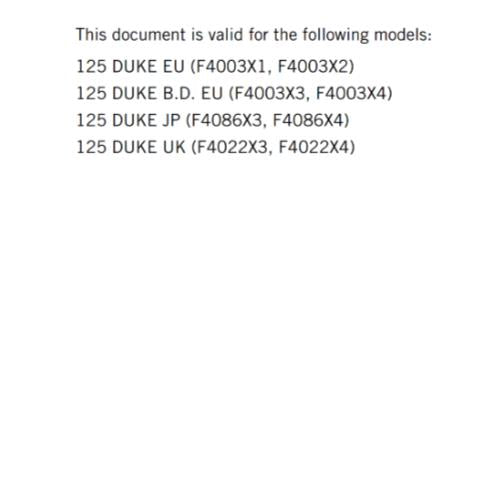 KTM 2024 - 125 DUKE - OWNERS MANUAL USER GUIDE