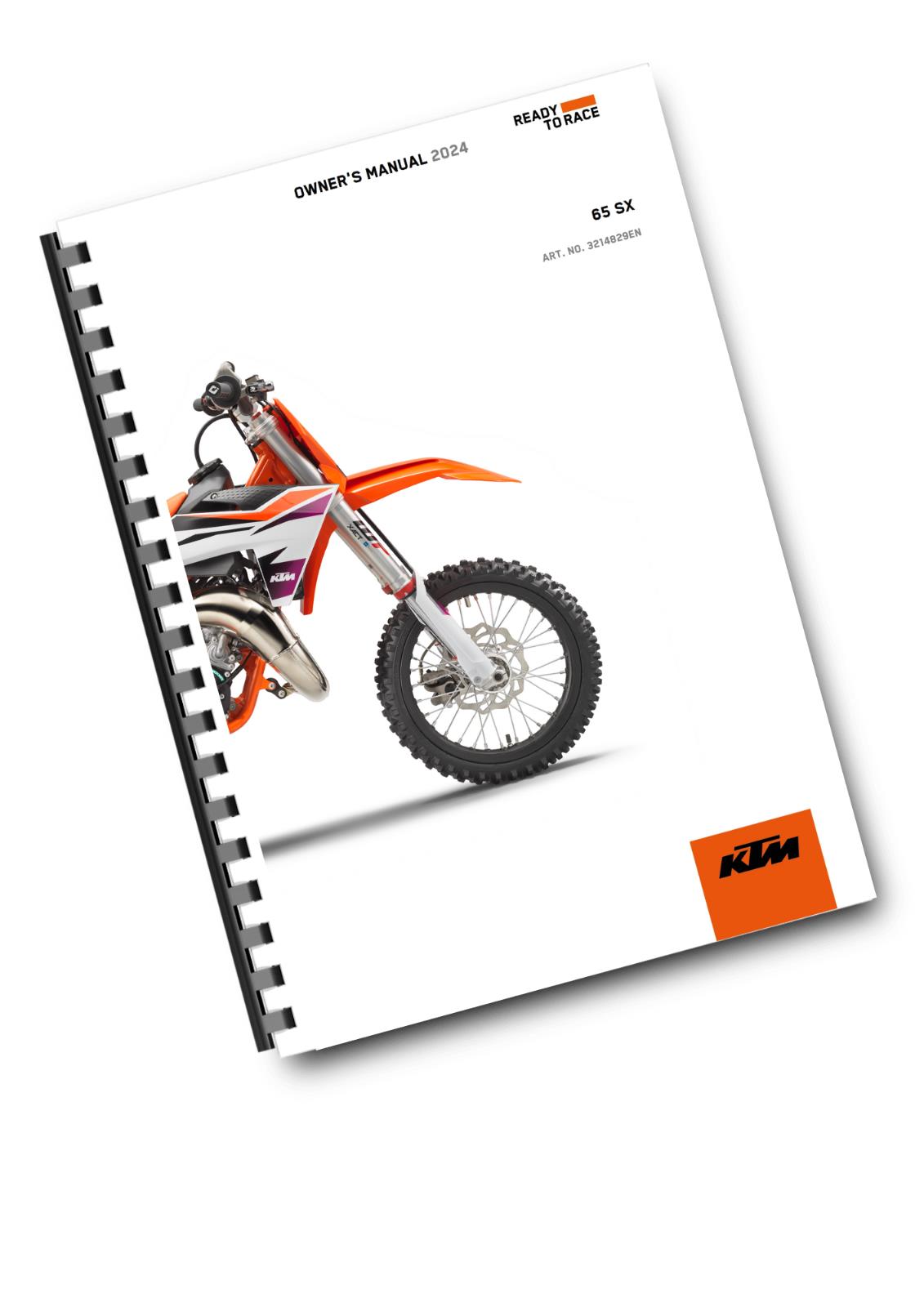 KTM 2024 - 65 SX - OWNERS MANUAL USER GUIDE