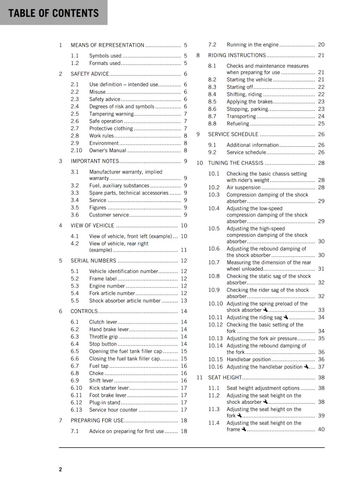 KTM 2024 - 65 SX - OWNERS MANUAL USER GUIDE