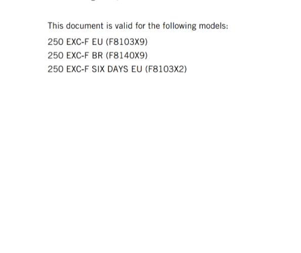 KTM 2024 - 250 EXC-F SIX DAYS - OWNERS MANUAL USER GUIDE