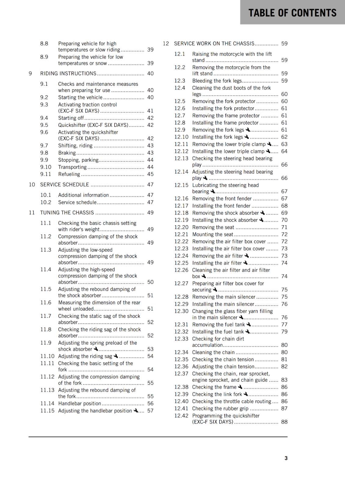 KTM 2024 - 250 EXC-F SIX DAYS - OWNERS MANUAL USER GUIDE