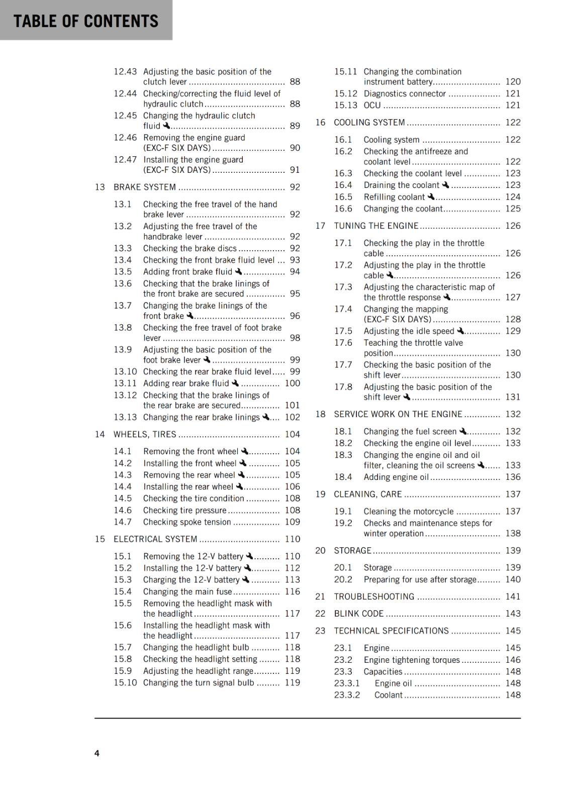 KTM 2024 - 250 EXC-F SIX DAYS - OWNERS MANUAL USER GUIDE
