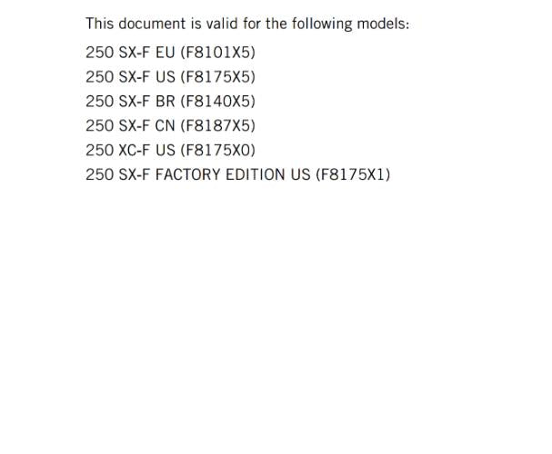 KTM 2024 - 250 SX-F XC-F FACTORY EDITION - OWNERS MANUAL USER GUIDE