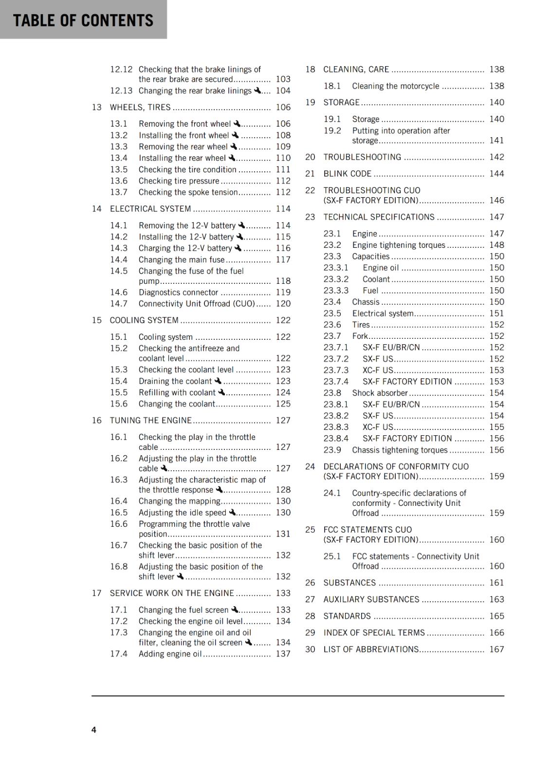 KTM 2024 - 250 SX-F XC-F FACTORY EDITION - OWNERS MANUAL USER GUIDE
