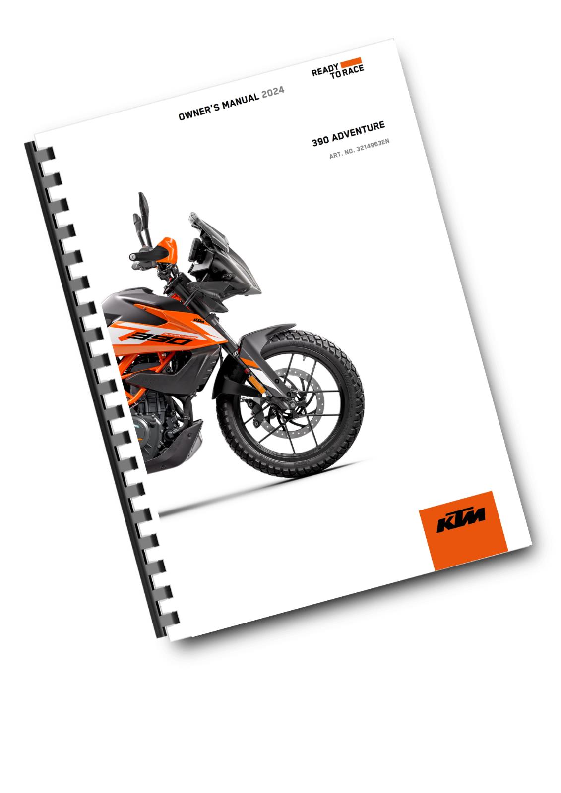 KTM 2024 - 390 ADVENTURE EU EDITION - OWNERS MANUAL USER GUIDE