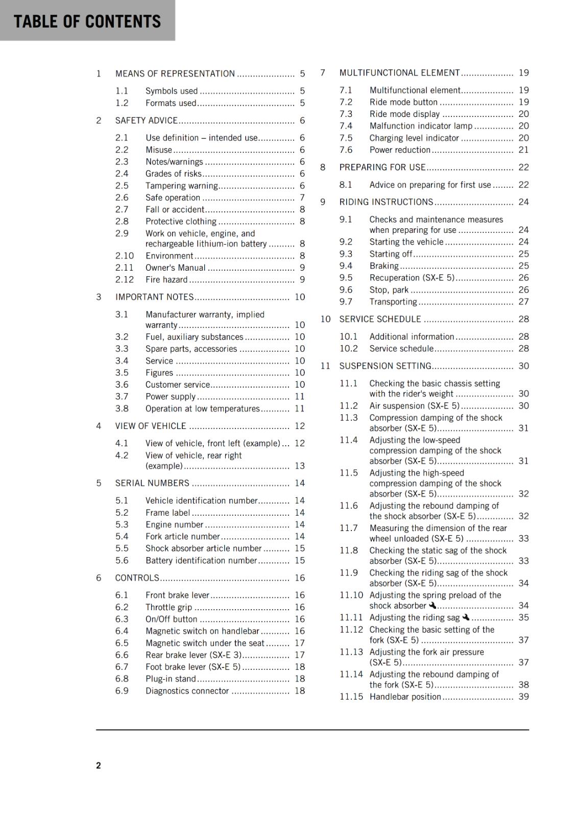 KTM 2024 - SX-E 3 & SX-E 5 - OWNERS MANUAL USER GUIDE