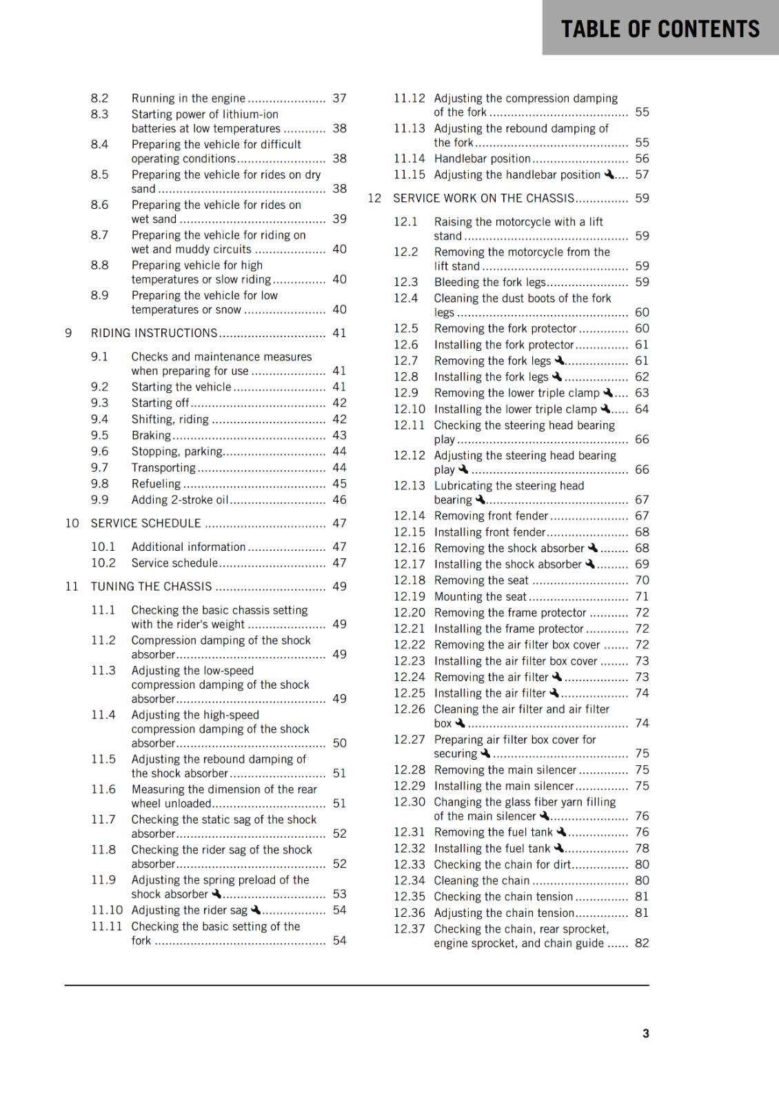 KTM 2024 - 250 300 EXC SIX DAYS XC-W HARDENDURO - OWNERS MANUAL USER GUIDE