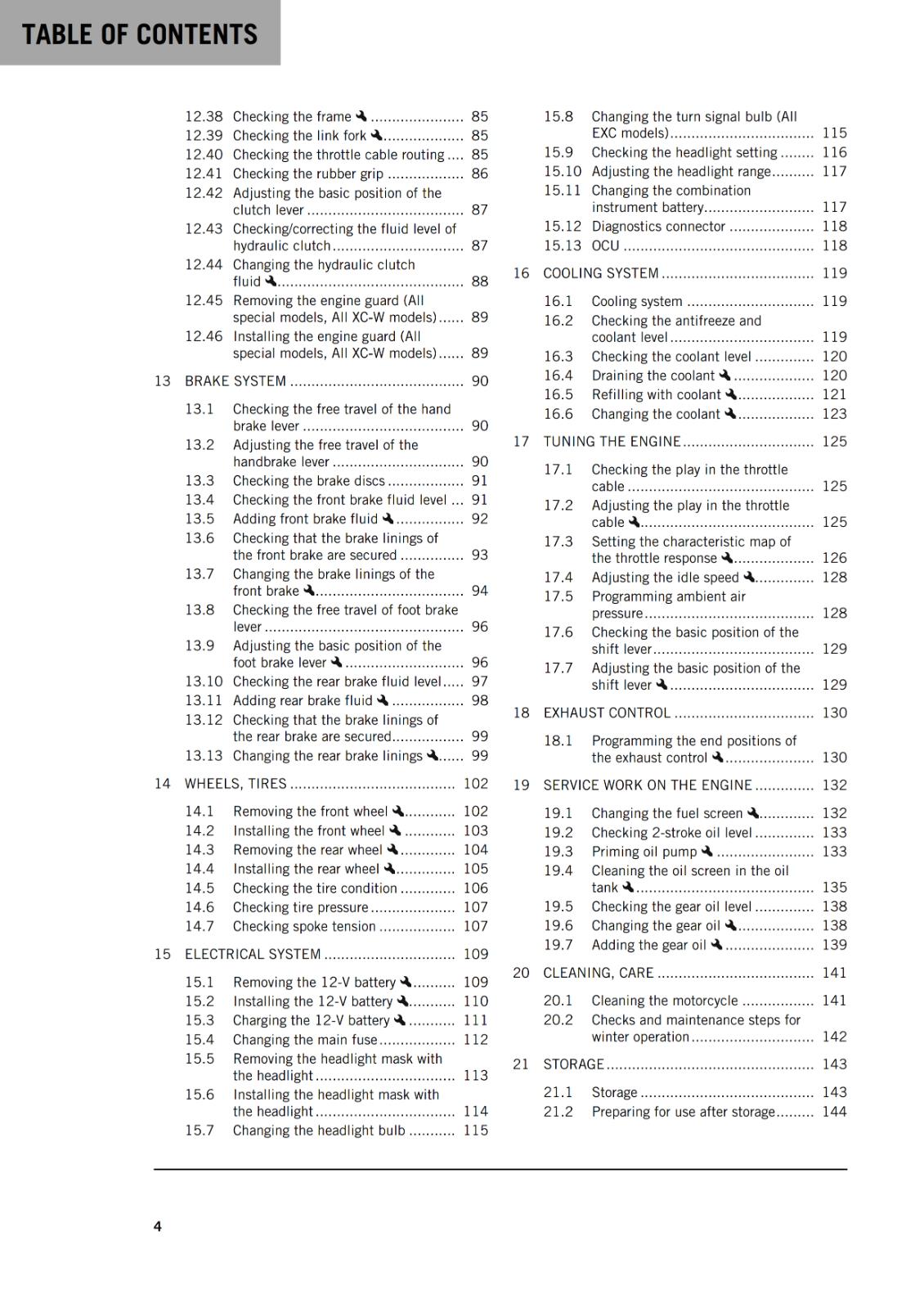 KTM 2024 - 250 300 EXC SIX DAYS XC-W HARDENDURO - OWNERS MANUAL USER GUIDE