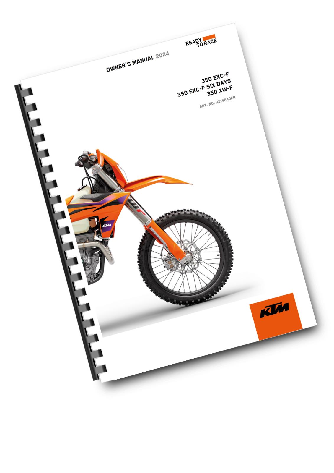 KTM 2024 - 350 EXC-F SIX DAYS XW-F - OWNERS MANUAL USER GUIDE