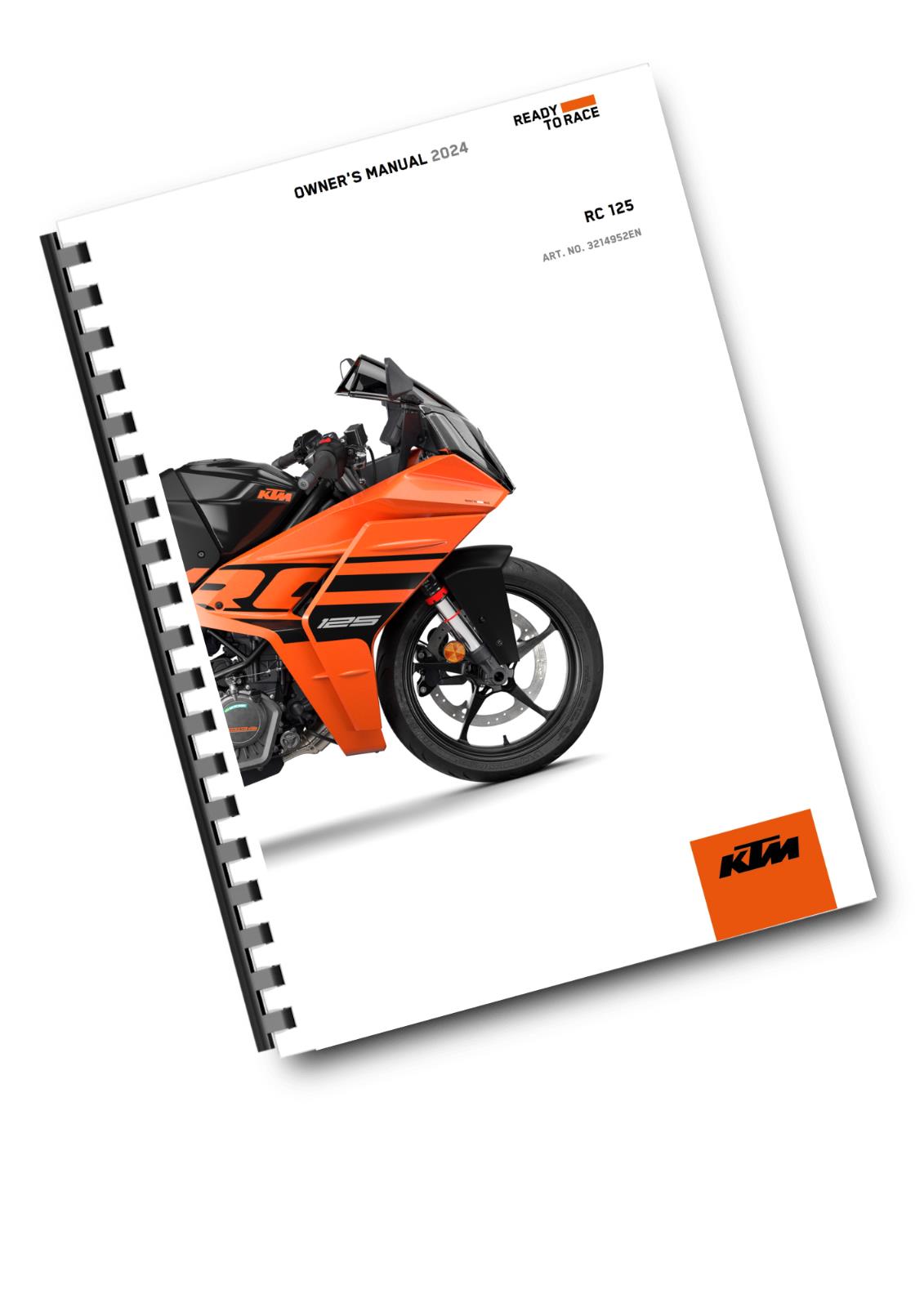 KTM 2024 - RC 125 - OWNERS MANUAL USER GUIDE