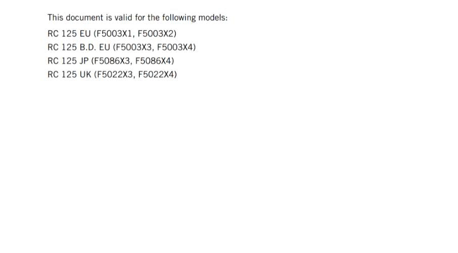 KTM 2024 - RC 125 - OWNERS MANUAL USER GUIDE