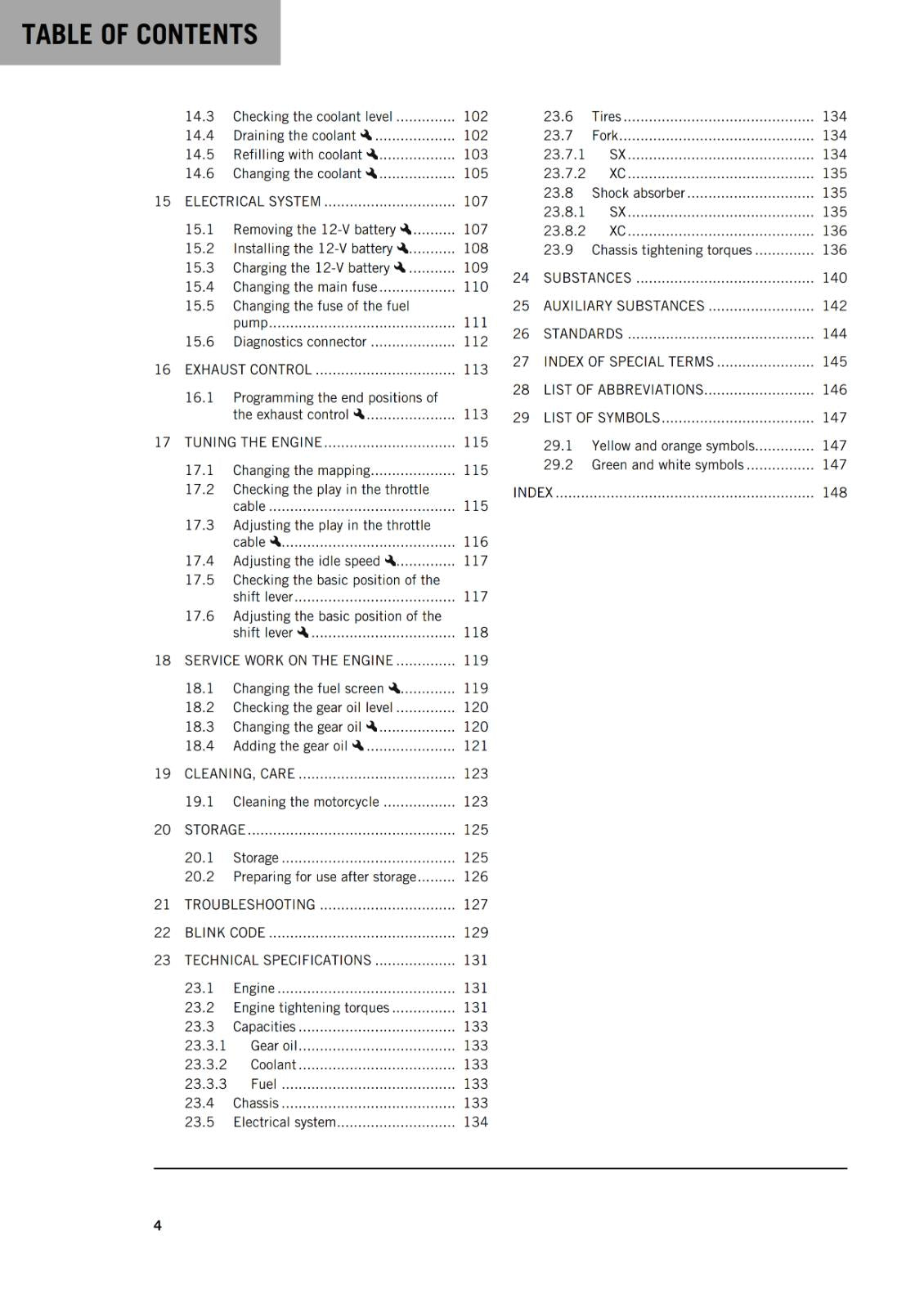 KTM 2024 - 125 SX XC - OWNERS MANUAL USER GUIDE