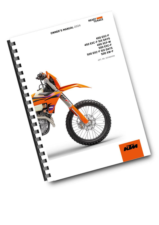 KTM 2024 - 450 500 EXC-F SIX DAYS XCF-W XW-F - OWNERS MANUAL USER GUIDE