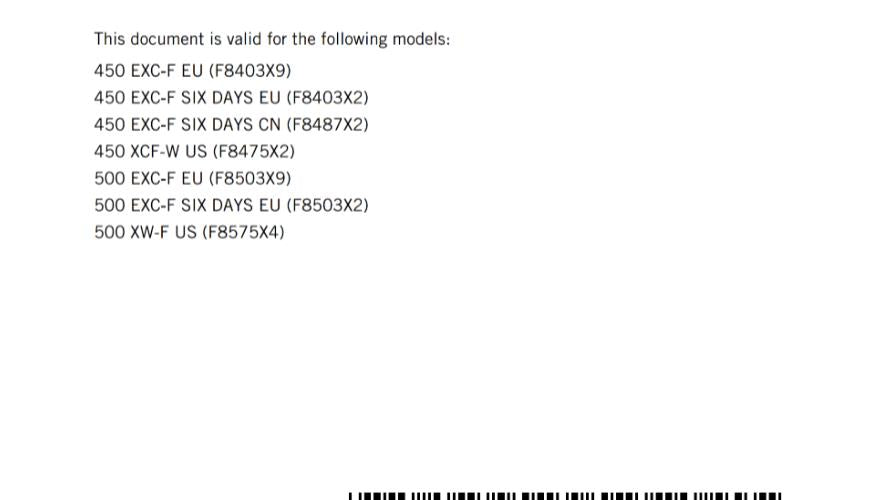 KTM 2024 - 450 500 EXC-F SIX DAYS XCF-W XW-F - OWNERS MANUAL USER GUIDE