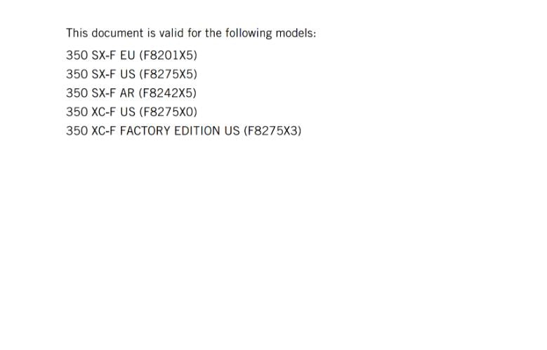KTM 2024 - 350 SX-F XC-F FACTORY EDITION - OWNERS MANUAL USER GUIDE