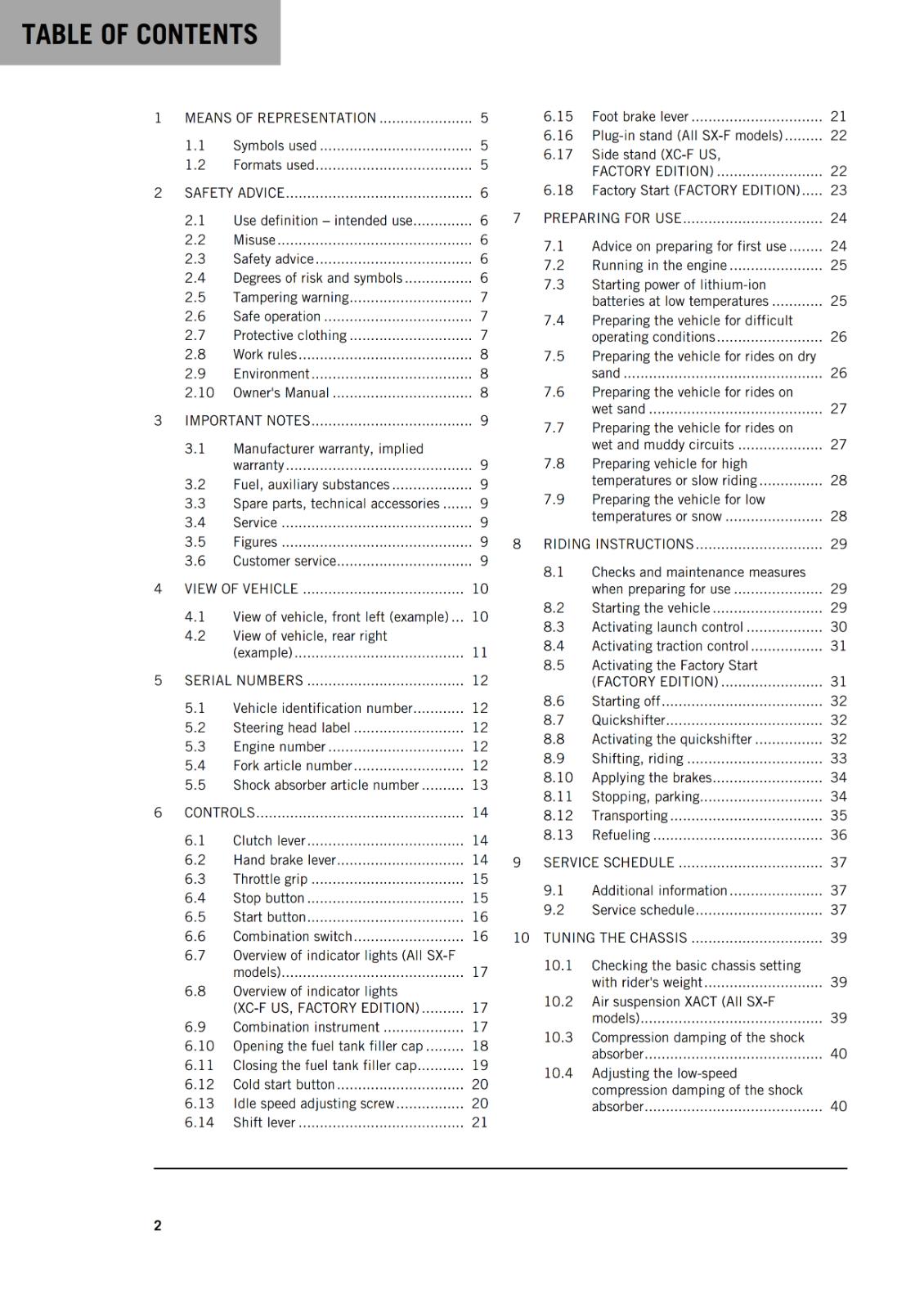 KTM 2024 - 350 SX-F XC-F FACTORY EDITION - OWNERS MANUAL USER GUIDE