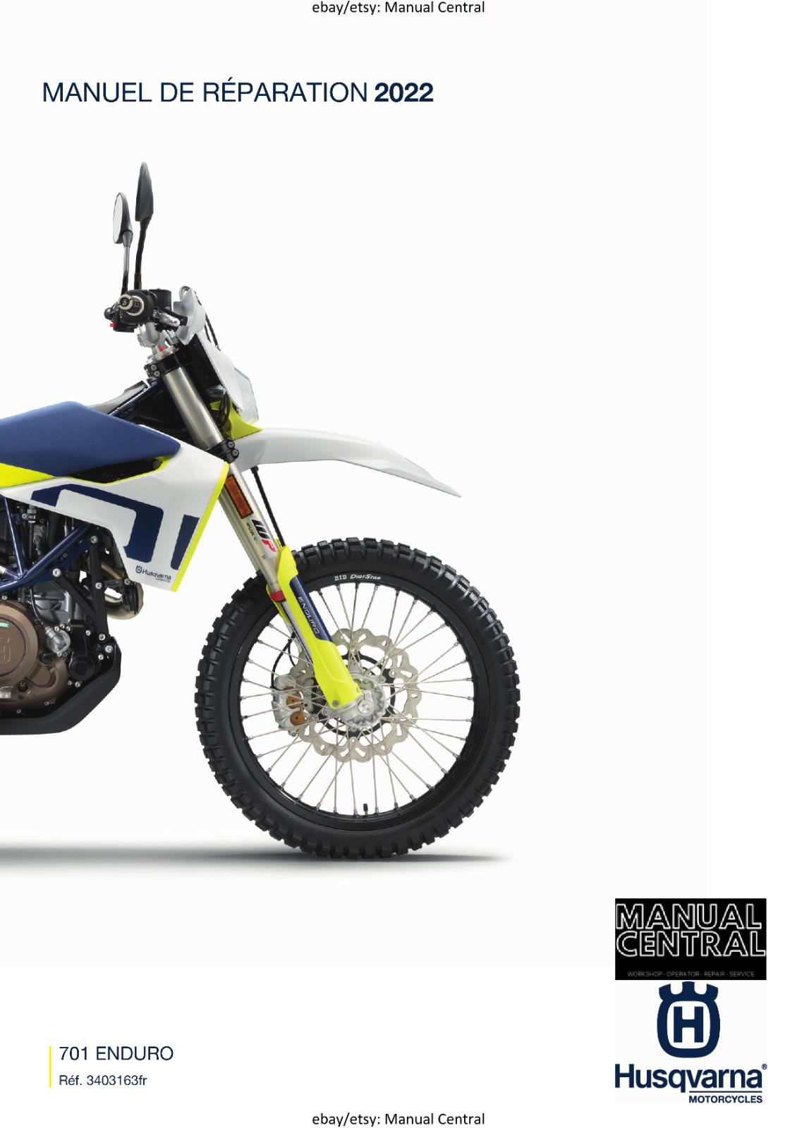 FRENCH LANGUAGE - 2022 HUSQVARNA - 701 ENDURO EU EDITION - MANUEL DE REPARATION