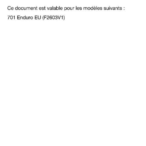 FRENCH LANGUAGE - 2022 HUSQVARNA - 701 ENDURO EU EDITION - MANUEL DE REPARATION