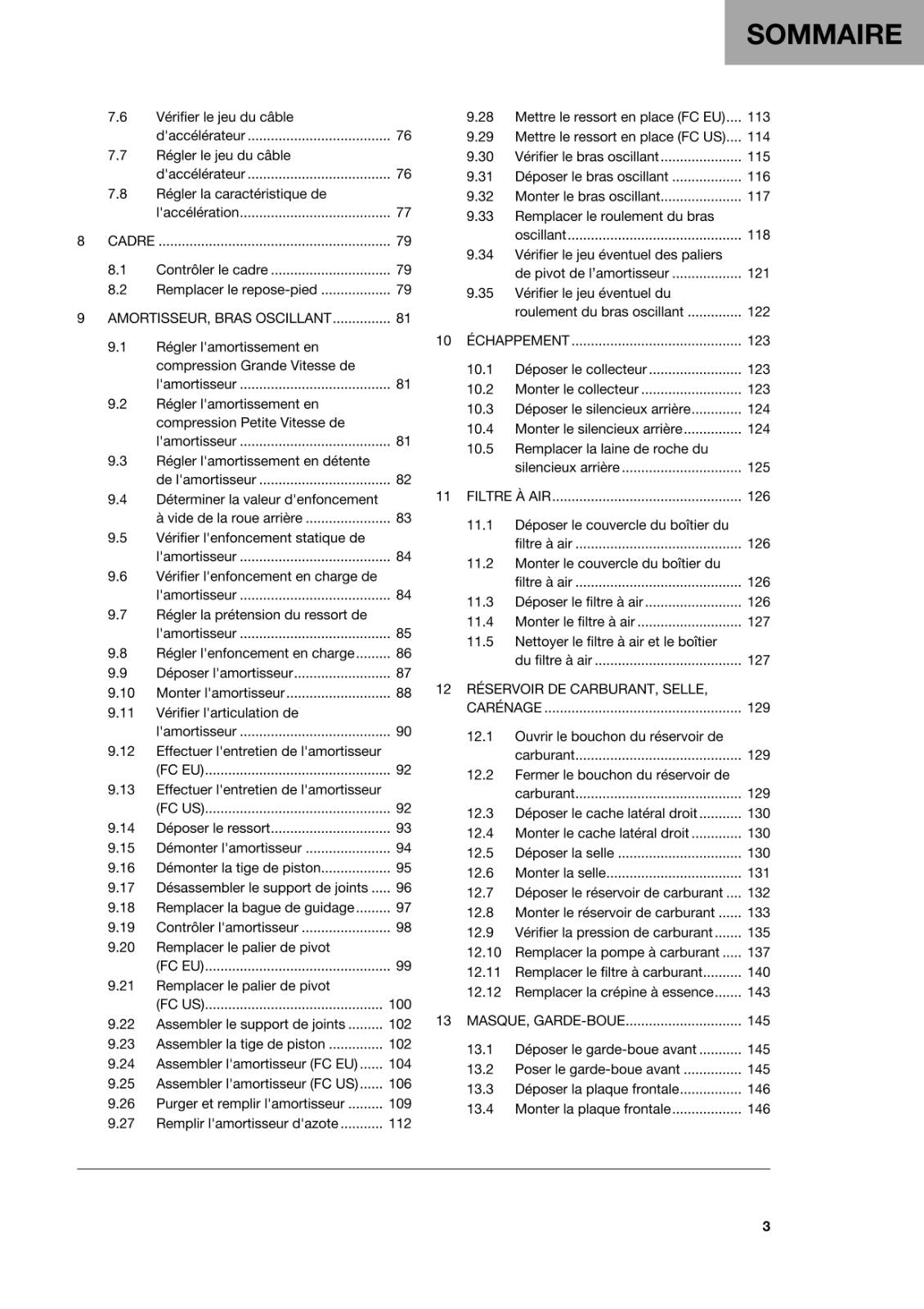 FRENCH LANGUAGE - 2022 HUSQVARNA - FC 250 - MANUEL DE REPARATION
