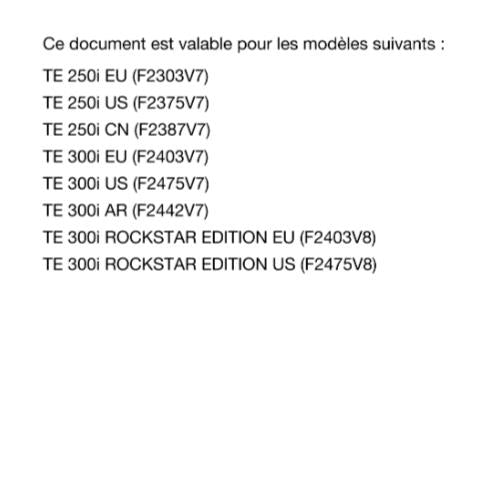 FRENCH LANGUAGE - 2022 HUSQVARNA - TE 250i 300i ROCKSTAR - MANUEL DE REPARATION