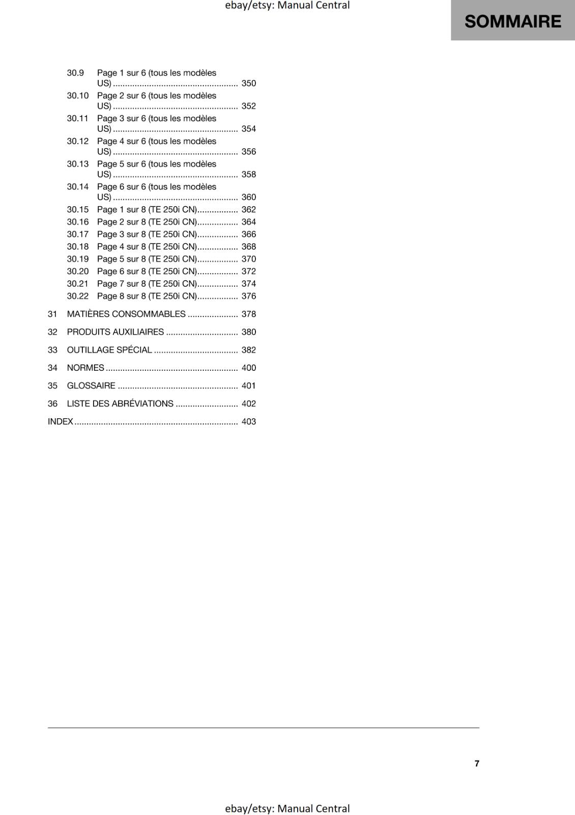 FRENCH LANGUAGE - 2022 HUSQVARNA - TE 250i 300i ROCKSTAR - MANUEL DE REPARATION