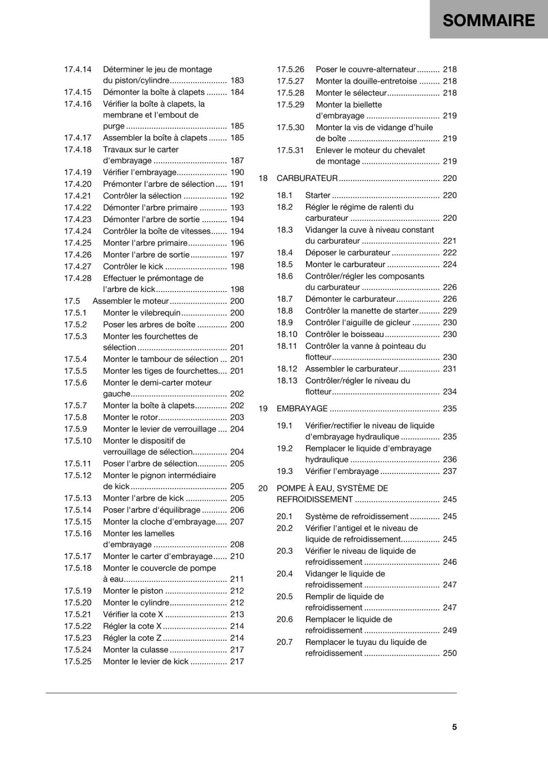 FRENCH LANGUAGE - 2022 HUSQVARNA - TC 250 - MANUEL DE REPARATION