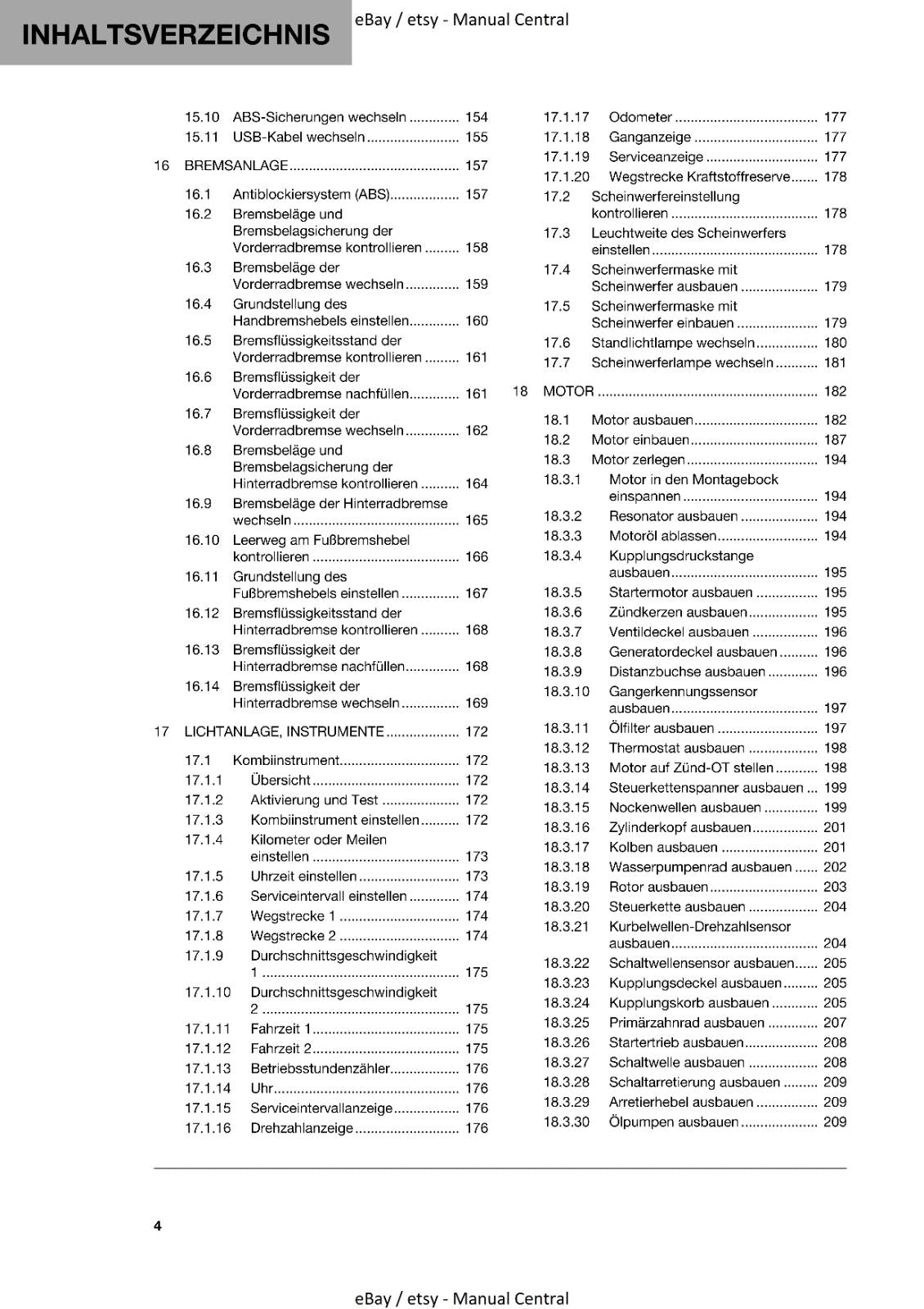 GERMAN LANGUAGE - HUSQVARNA 2022 - 701 SUPERMOTO - REPARATURANLEITUNG REPRINTED