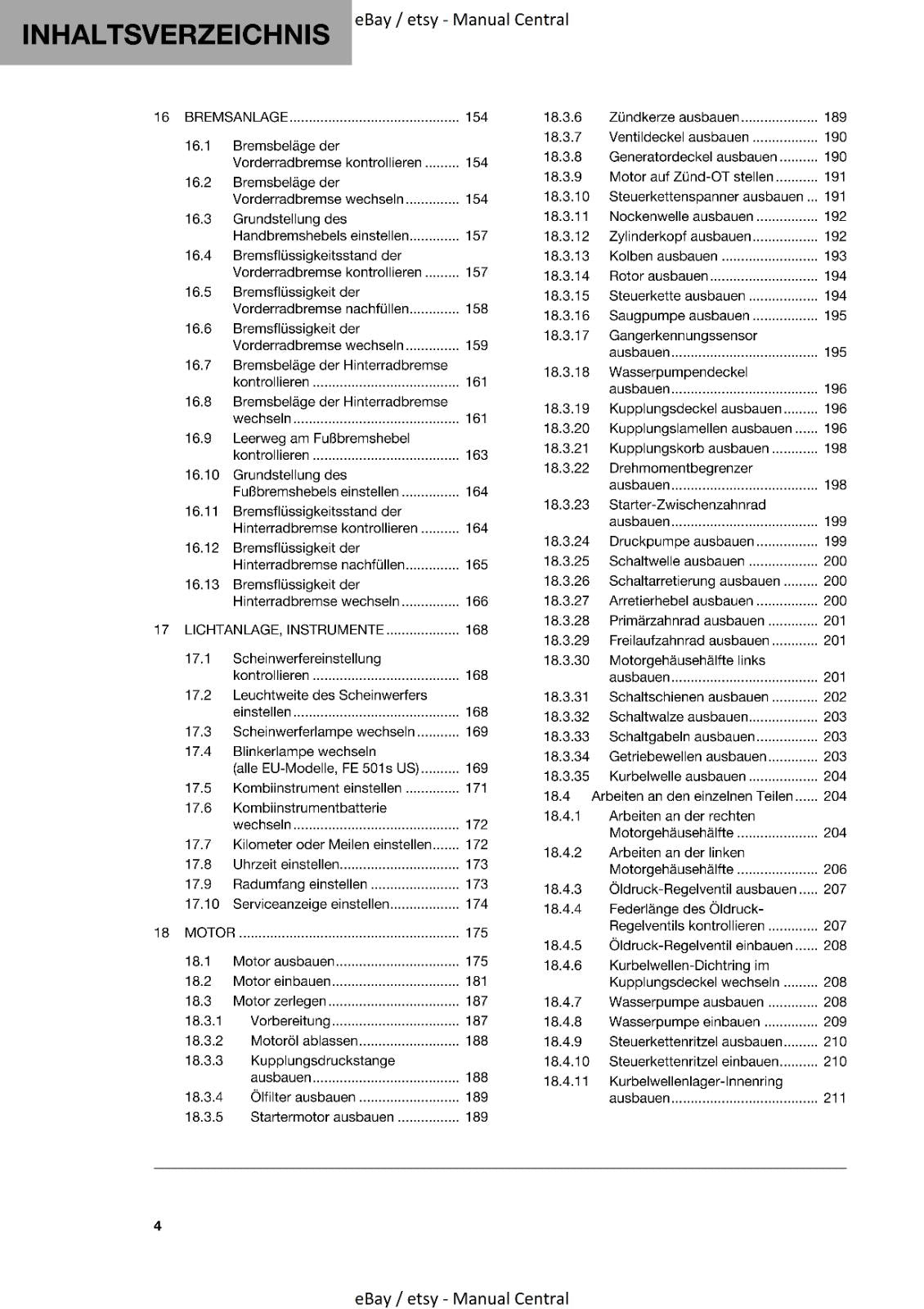 GERMAN LANGUAGE - HUSQVARNA 2022 - FE 450 501 501s - REPAATURANLEITUNG REPRINTED