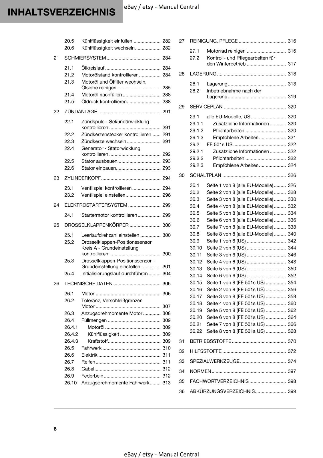 GERMAN LANGUAGE - HUSQVARNA 2022 - FE 450 501 501s - REPAATURANLEITUNG REPRINTED