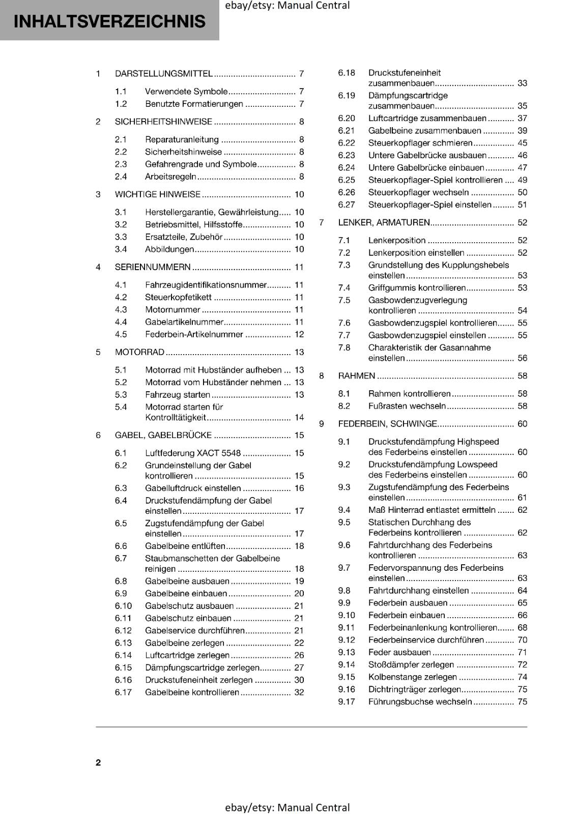 GERMAN LANGUAGE - HUSQVARNA 2022 - FS 450 - REPARATURANLEITUNG REPRINTED