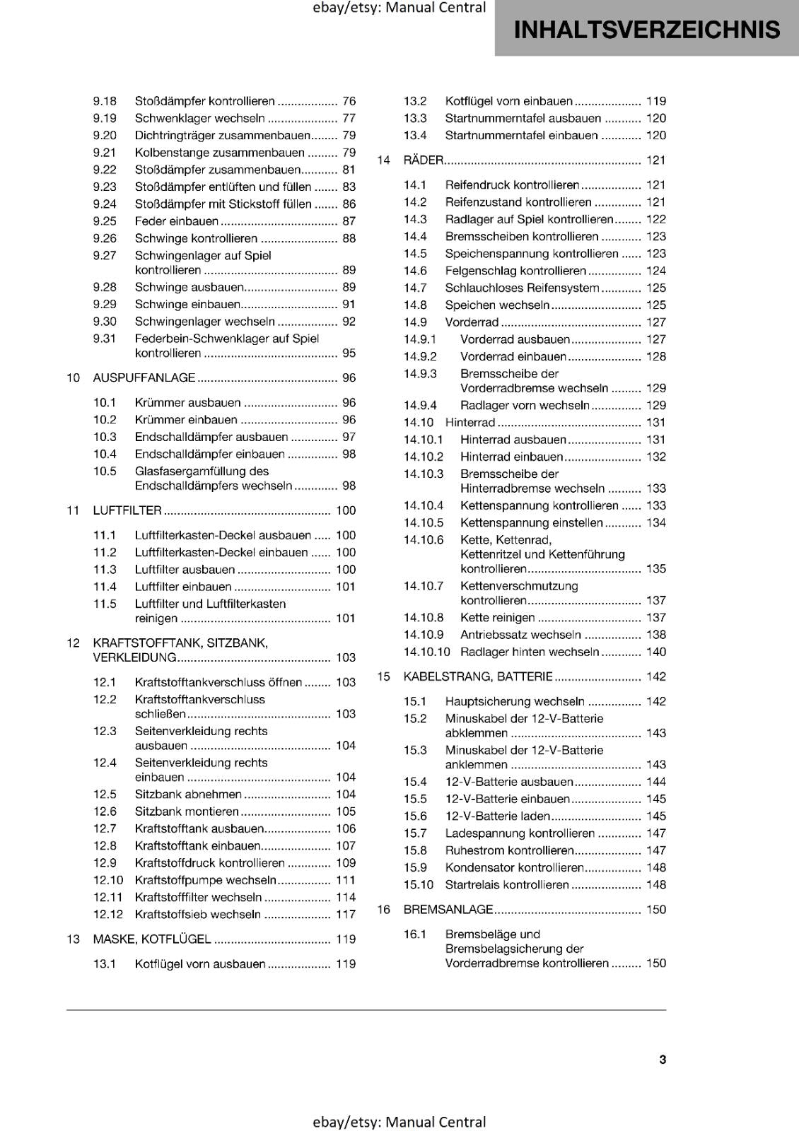 GERMAN LANGUAGE - HUSQVARNA 2022 - FS 450 - REPARATURANLEITUNG REPRINTED