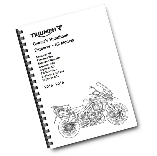 TRIUMPH OWNERS HANDBOOK MANUAL - 2016 2017 2018 - EXPLORER XR XC LRH