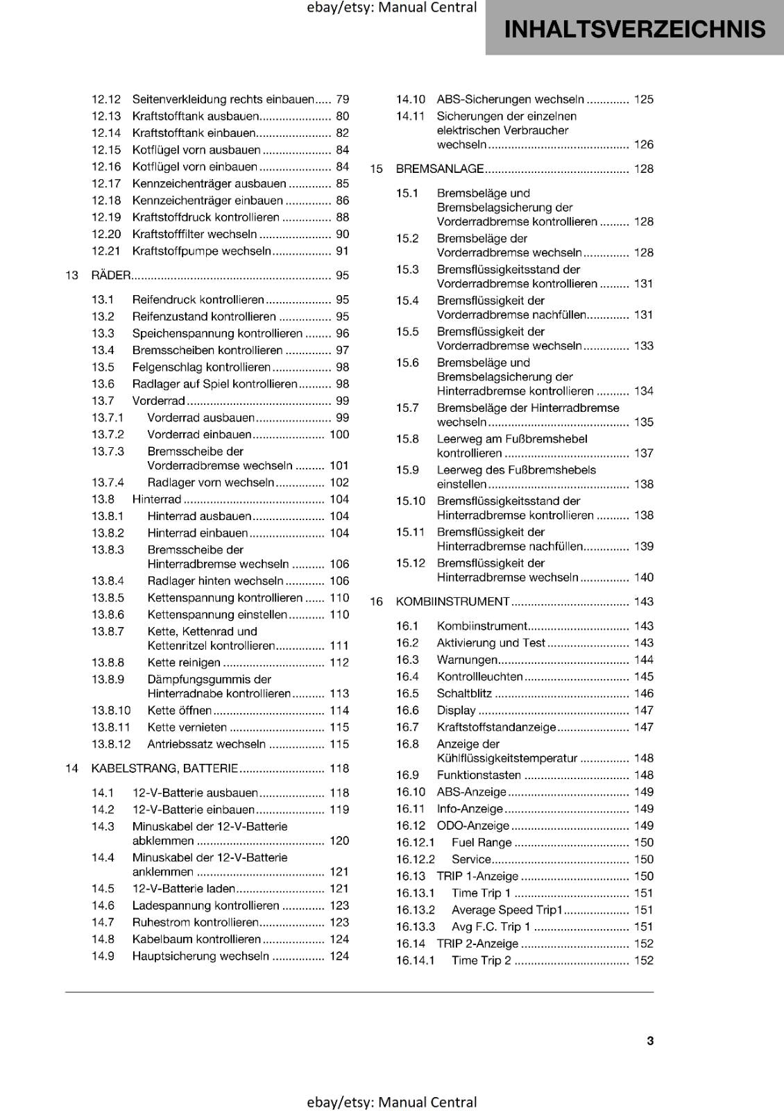 GERMAN LANGUAGE - HUSQVARNA 2022 - SVARTPILEN 125 - REPARATURANLEITUNG REPRINTED