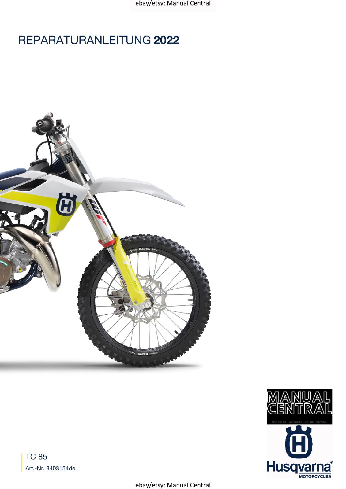 GERMAN LANGUAGE - HUSQVARNA 2022 - TC 85 19/16 17/14 - REPARATURANLEITUNG