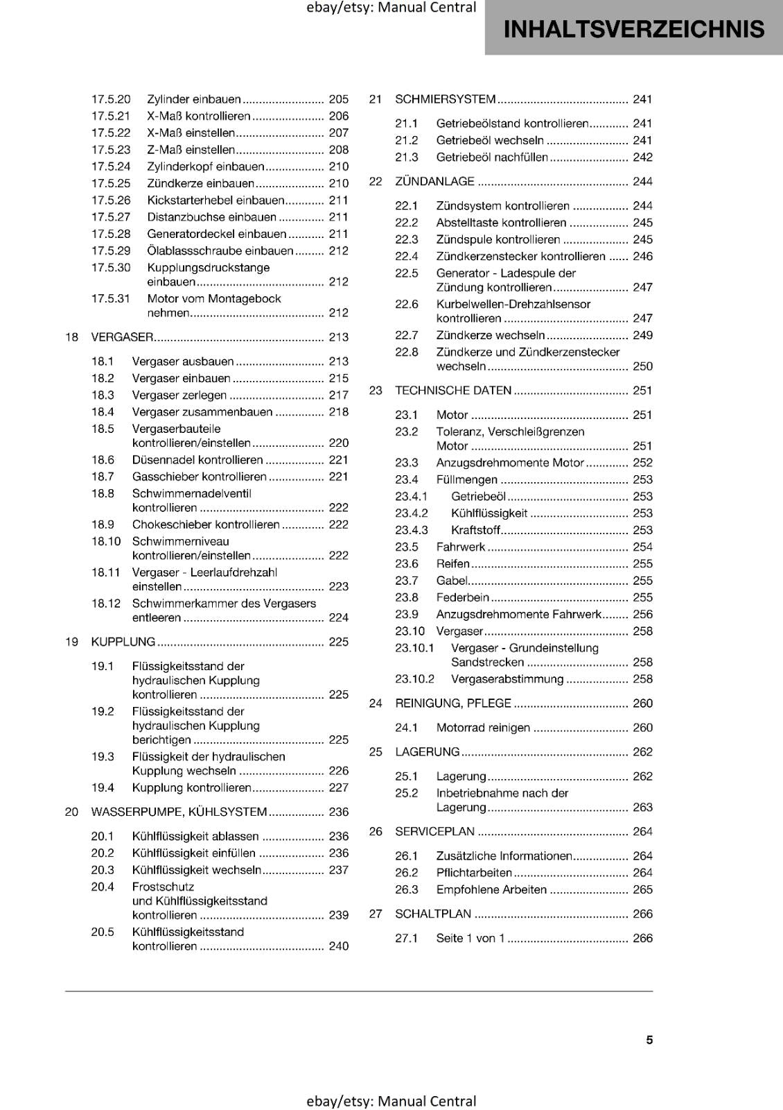 GERMAN LANGUAGE - HUSQVARNA 2022 - TC 85 19/16 17/14 - REPARATURANLEITUNG