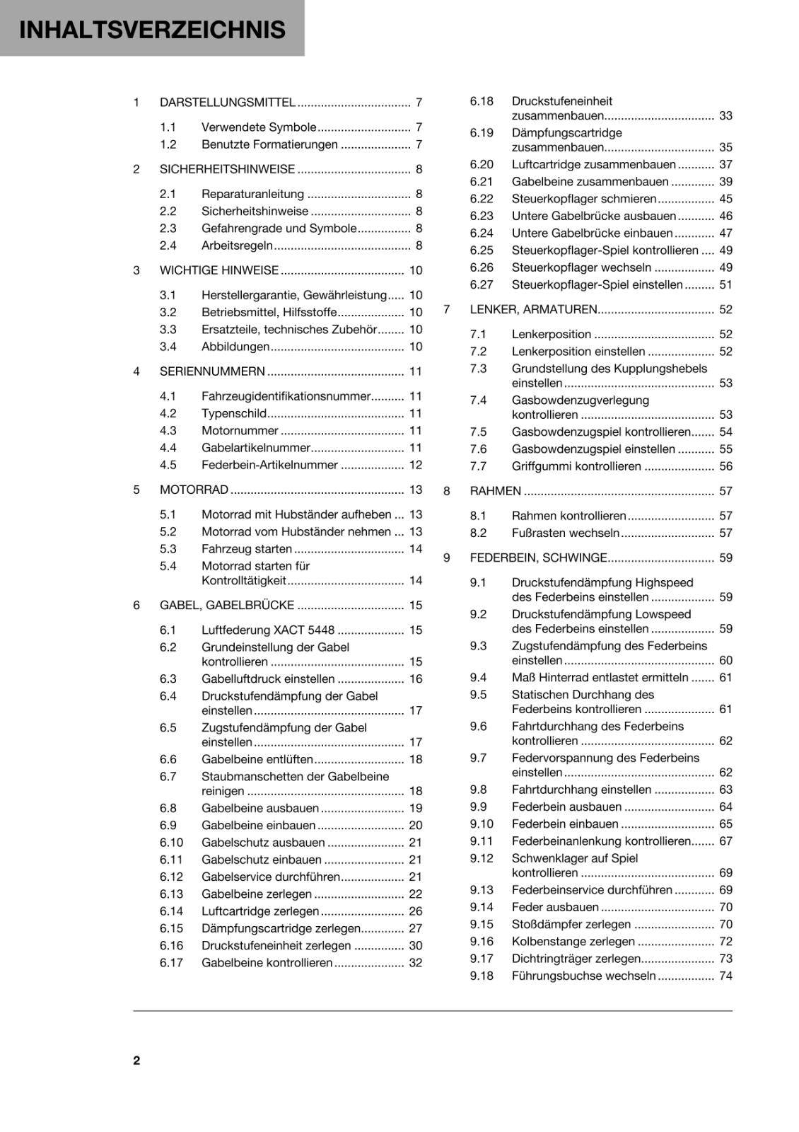 GERMAN LANGUAGE - HUSQVARNA 2022 - TC 250 - REPARATURANLEITUNG