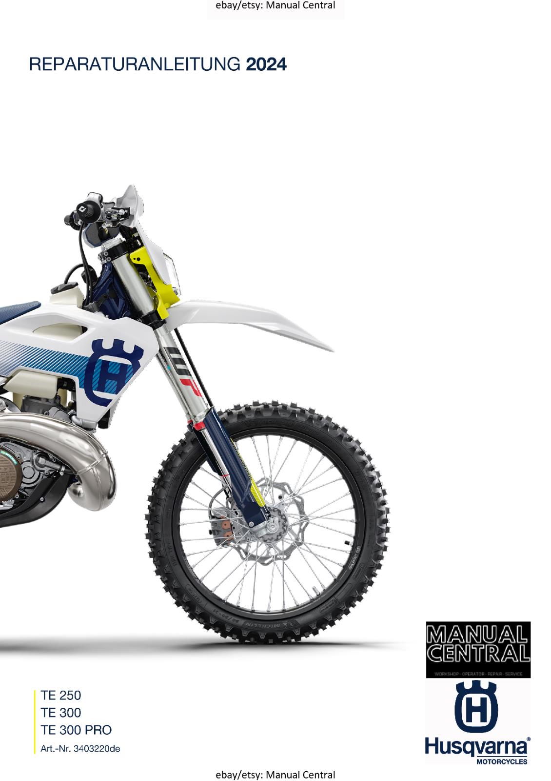 GERMAN LANGUAGE - HUSQVARNA 2024 - TE 250 300 PRO - REPARATURANLEITUNG