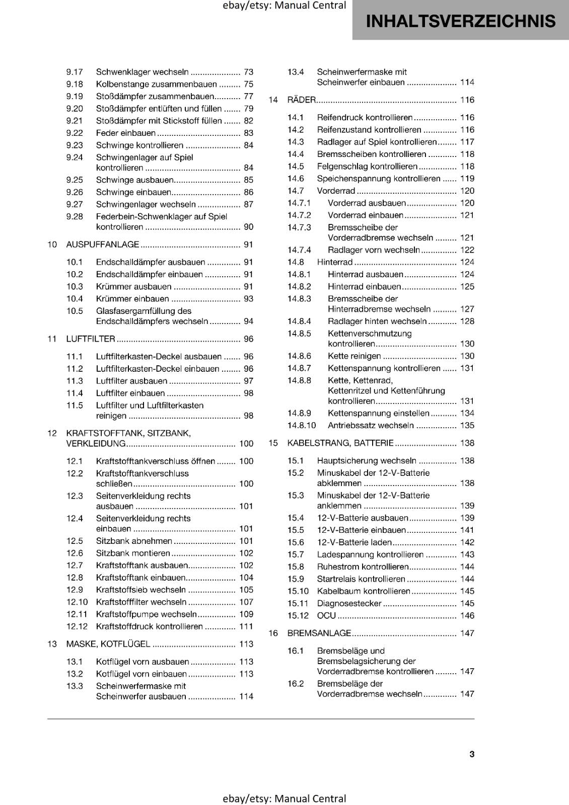 GERMAN LANGUAGE - HUSQVARNA 2024 - TE 250 300 PRO - REPARATURANLEITUNG