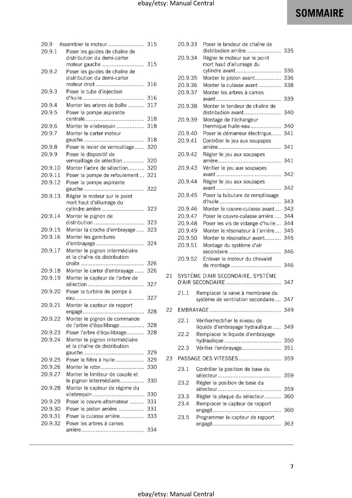 FRENCH LANGUAGE - 2023 HUSQVARNA - 1290 SUPER ADVENTURE S - MANUEL DE REPARATION