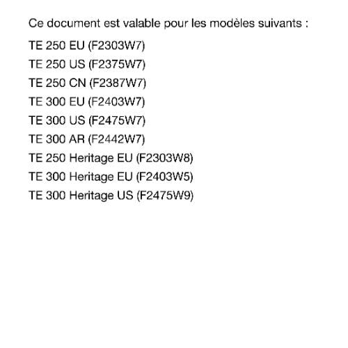 FRENCH LANGUAGE - 2023 HUSQVARNA - TE 250 300 HERITAGE - MANUEL DE REPARATION