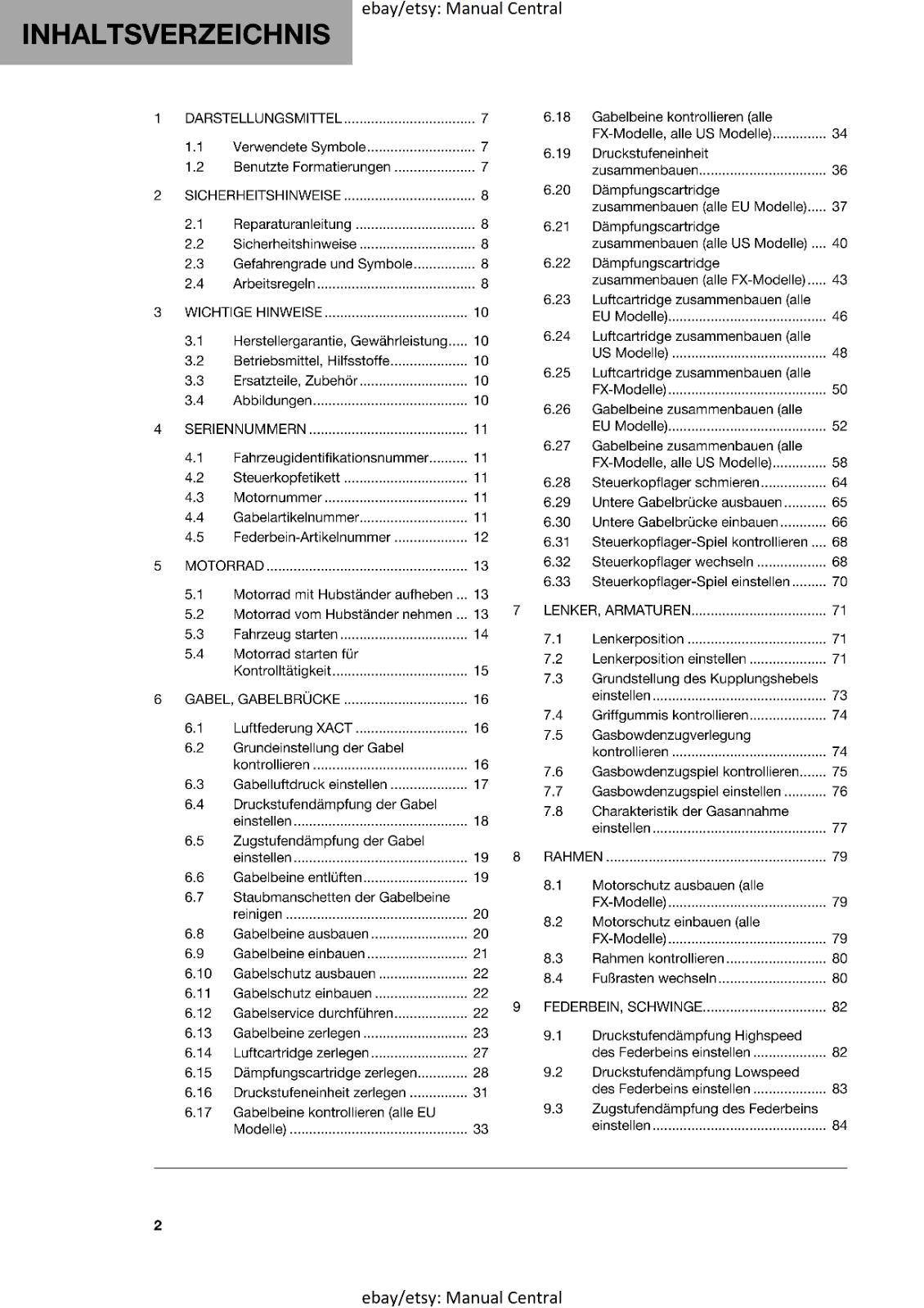 GERMAN LANGUAGE - HUSQVARNA 2023 - FC FX 350 HERITAGE - REPARATURANLEITUNG