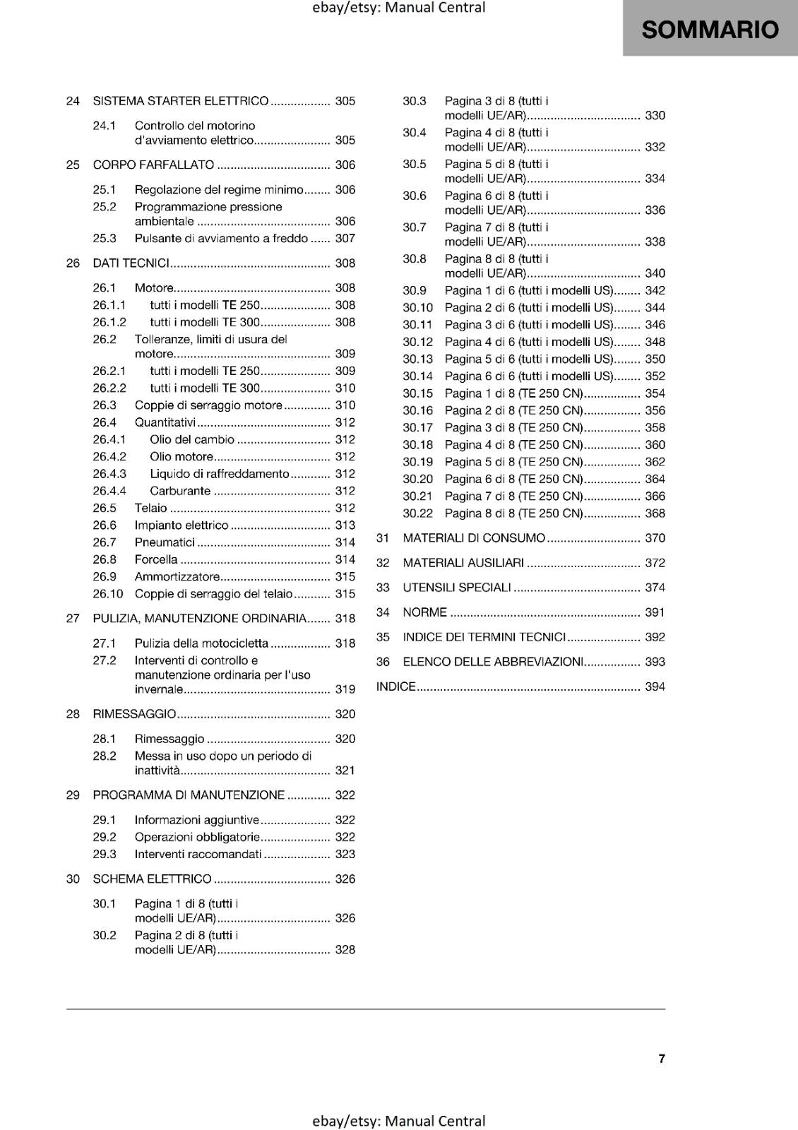 ITALIAN - 2023 HUSQVARNA - TE 250 300 HERITAGE - MANUALE DI RIPARAZIONE