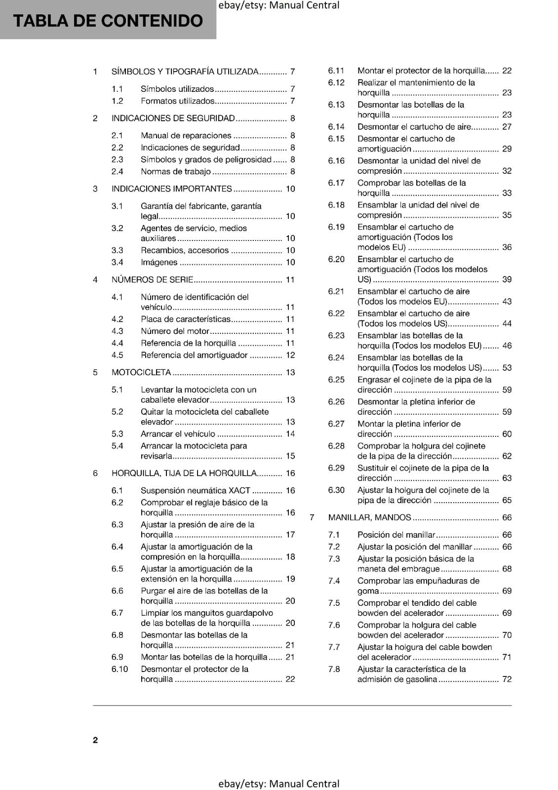 SPANISH LANGUAGE - HUSQVARNA 2023 - FC 250 HERITAGE -  MANUAL DE REPARACION