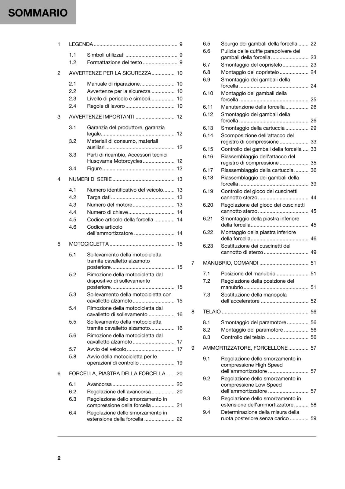 ITALIAN - HUSQVARNA 2022 - 701 ENDURO US EDITION - MANUALE DI RIPARAZIONE
