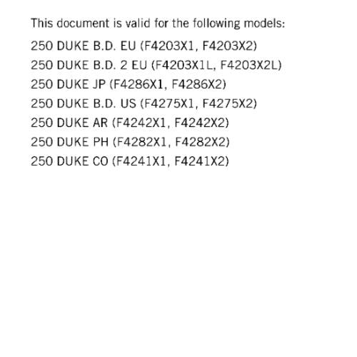 KTM 2024 - 250 DUKE- REPAIR WORKSHOP SERVICE MANUAL REPRINTED