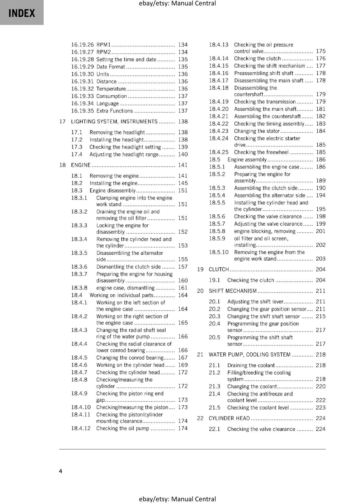 KTM 2024 - 250 DUKE- REPAIR WORKSHOP SERVICE MANUAL REPRINTED
