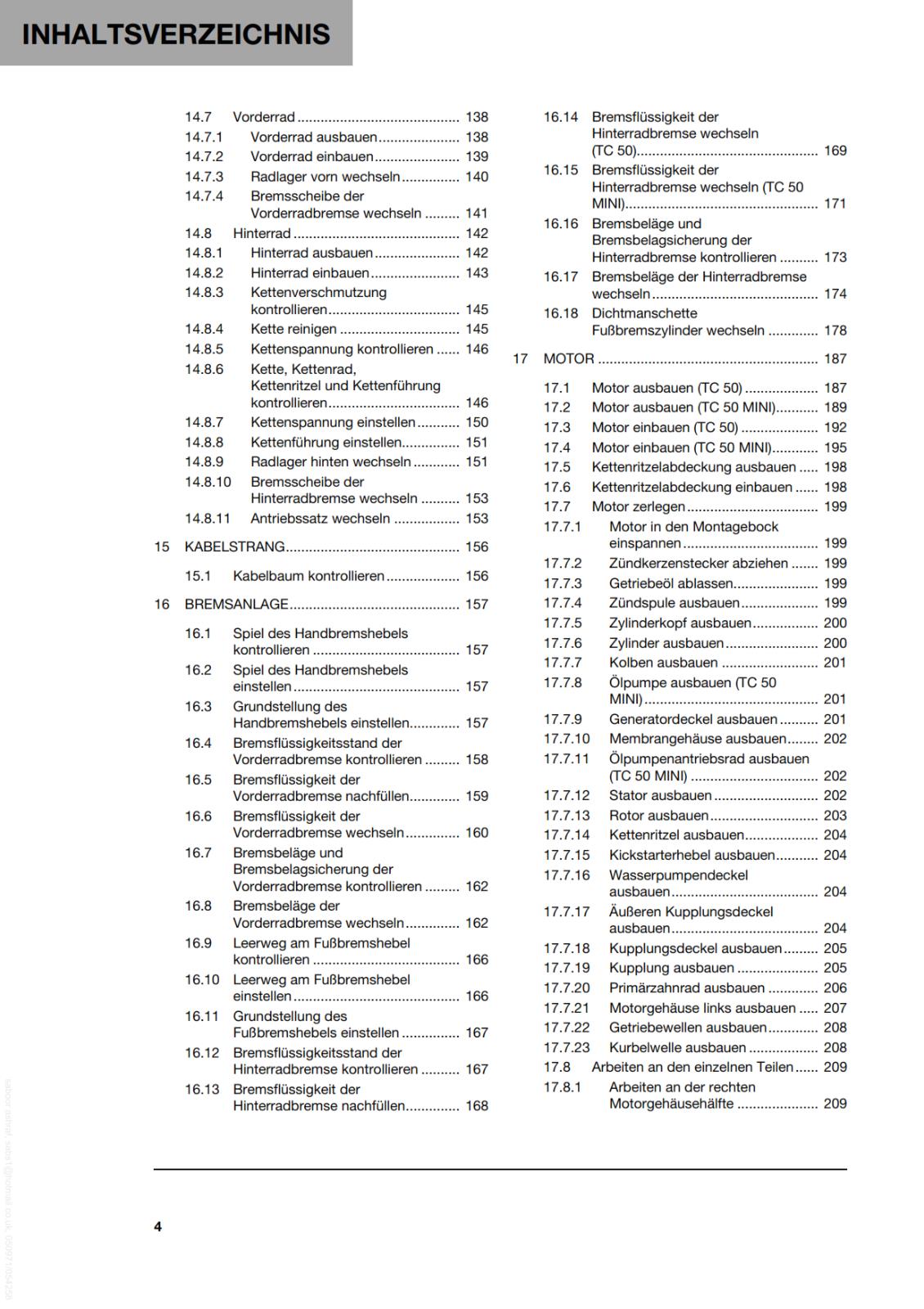GERMAN LANGUAGE - HUSQVARNA 2023 - TC 50 - REPARATURANLEITUNG
